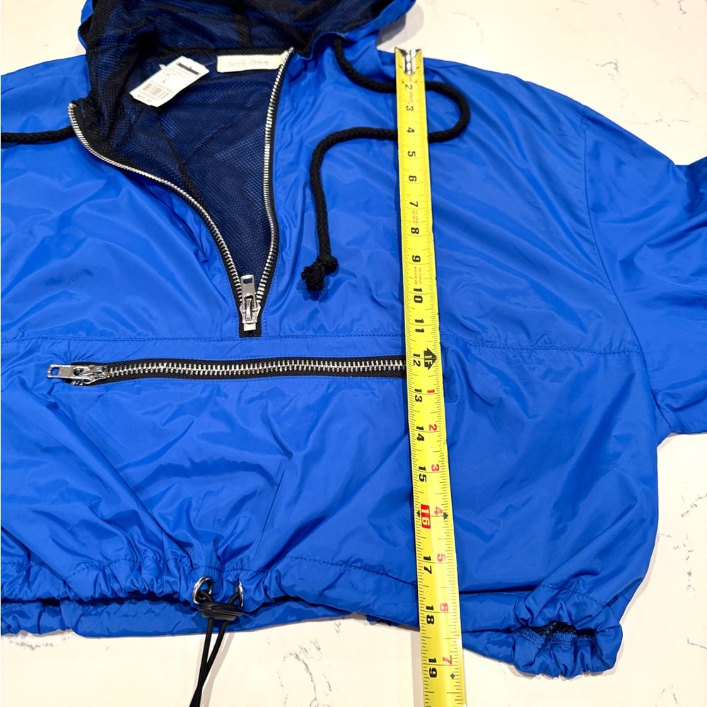 Settle Down Women’s Blue Windbreaker Hoodie Jacket Size L NWT - Picture 7 of 8